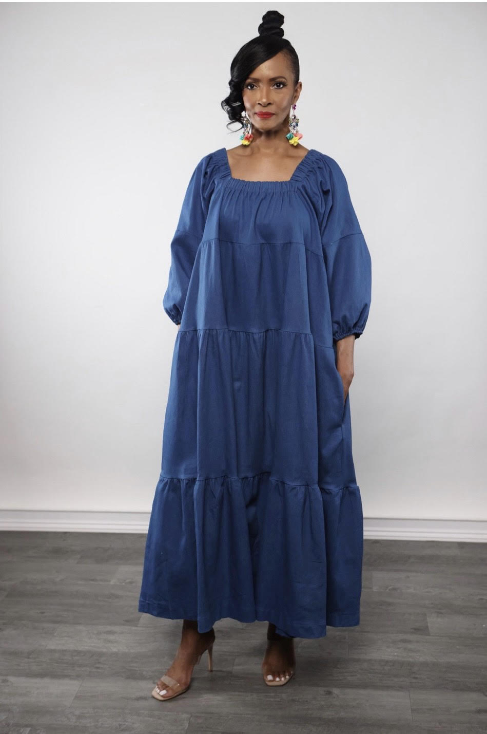 Oversized Denim Maxi Dress