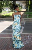 Flower Print Tube Dress