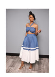 Denim Tube Top Skirt Set