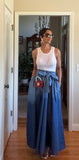 Two Tone Denim Maxi Skirt