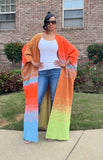 Long Multicolor knit Cardigan
