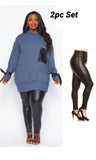 2pc Faux Leather Set