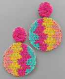 4 Color Bead Disk Earrings