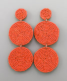 3 Tier Bead Disk Earrings