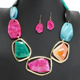 Geometric Celluloid Necklace Set