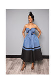 Denim Tube Top Skirt Set