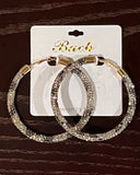 Glitter Crystal Rhinestone Hoop Earrings