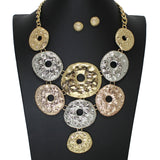 Hammered Metal Necklace Set