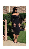 Sexy Off Shoulder Midi Dress