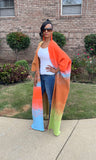Long Multicolor knit Cardigan