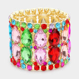 Double Teardrop Evening Stretch Bracelet