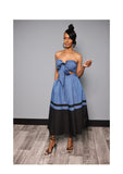 Denim Tube Top Skirt Set