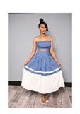 Denim Tube Top Skirt Set
