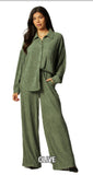 Crinkled Plisse Pants Set