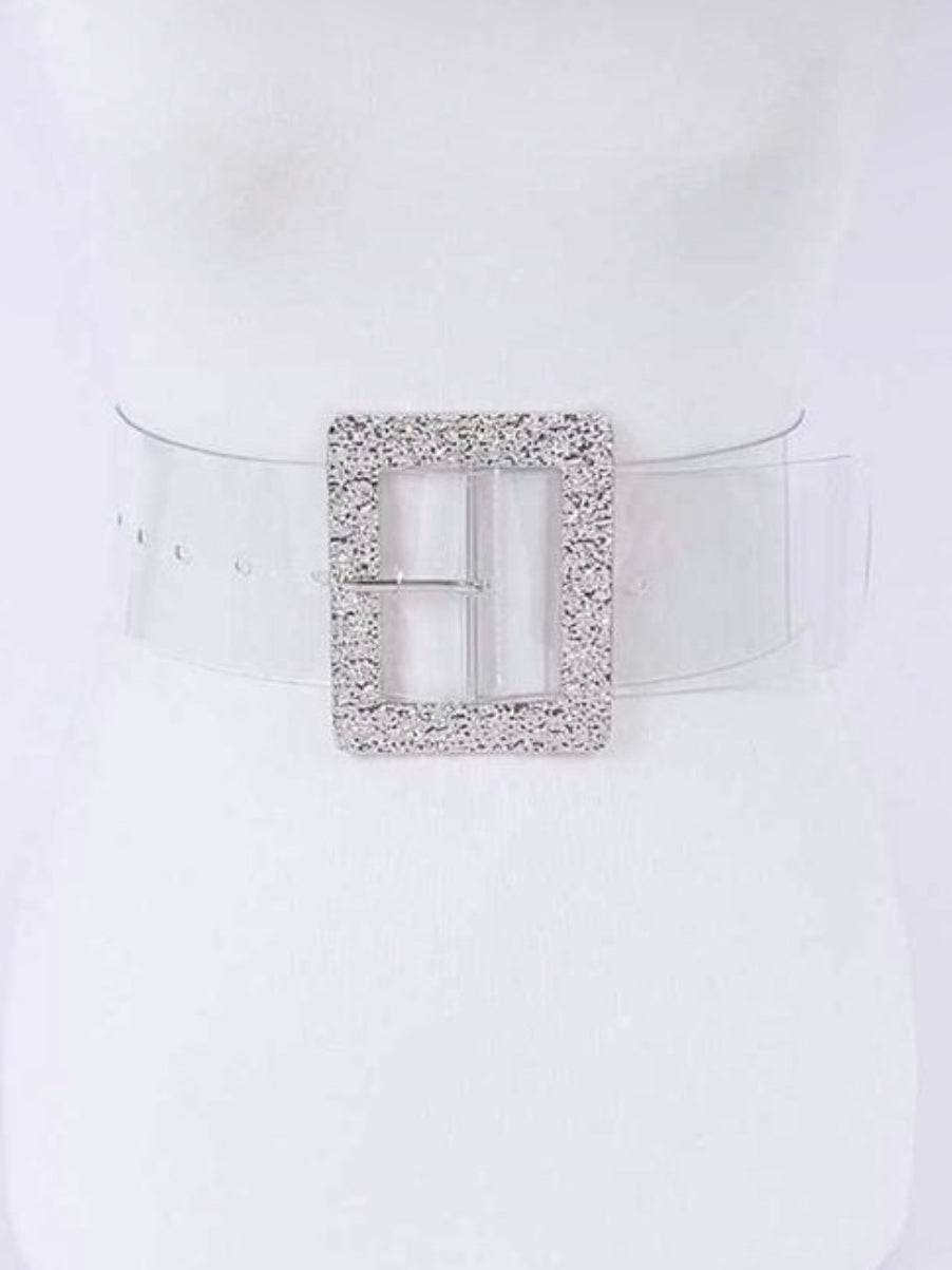 Textured Square Buckle Belt