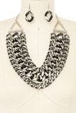 Vintage Chunky Link Necklace Set