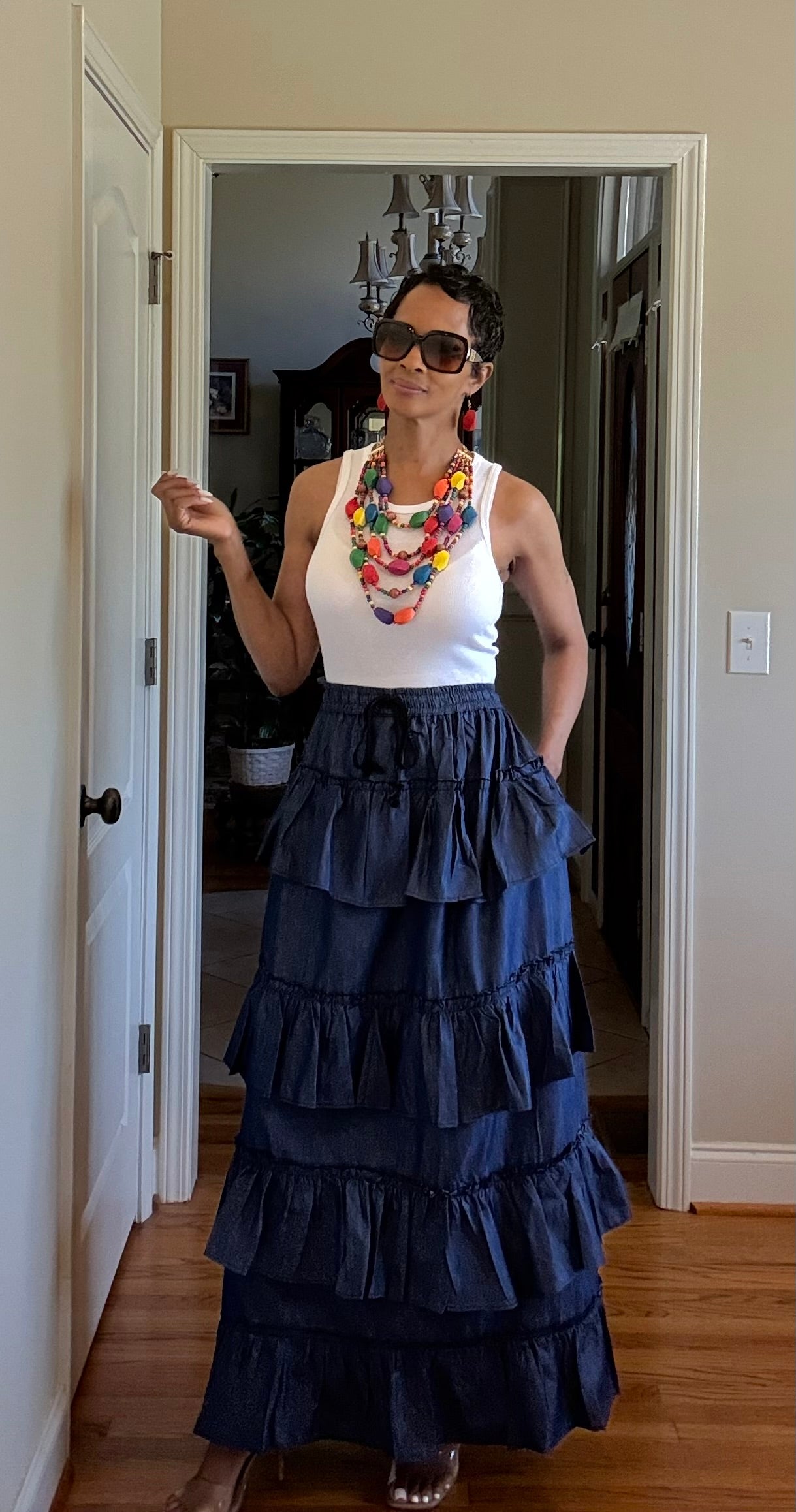 Denim Ruffle Skirt/Dress
