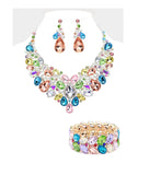 3pc Teardrop Statement Necklace Set