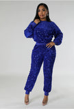 Royal Blue Sequin Jogger