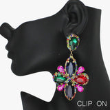 Marquise Accent Rhinestone Clip On Earrings