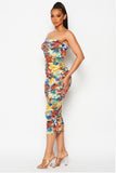 Floral Print Tube Dress
