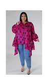 Plus Size Poka Dot Baby Doll Top