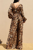 Leopard Tie Jumpsuit