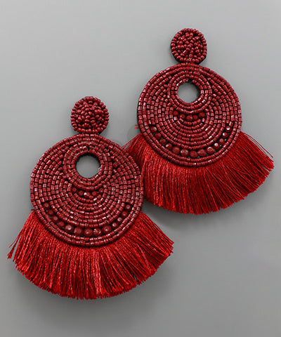 Fan Tassel Bead Earrings