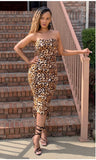 Leopard Print Tube Dress
