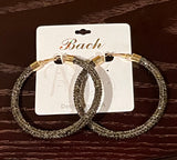 Glitter Crystal Rhinestone Hoop Earrings
