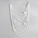 White Pearl 9 Strand Necklace Set
