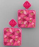 Multi Color Block Square Earrings