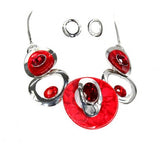Round Celluloid Acetate with Rhinestone Necklace Set