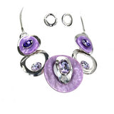 Round Celluloid Acetate with Rhinestone Necklace Set