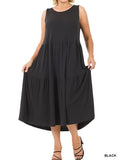Sleeveless Tiered Midi Dress