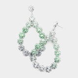 Floral Open Teardrop Evening Earrings