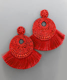 Fan Tassel Bead Earrings