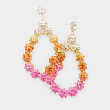 Floral Open Teardrop Evening Earrings