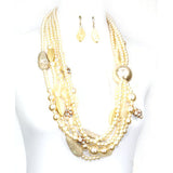 CHUNKY CREAM PEARL NECKLACE SET