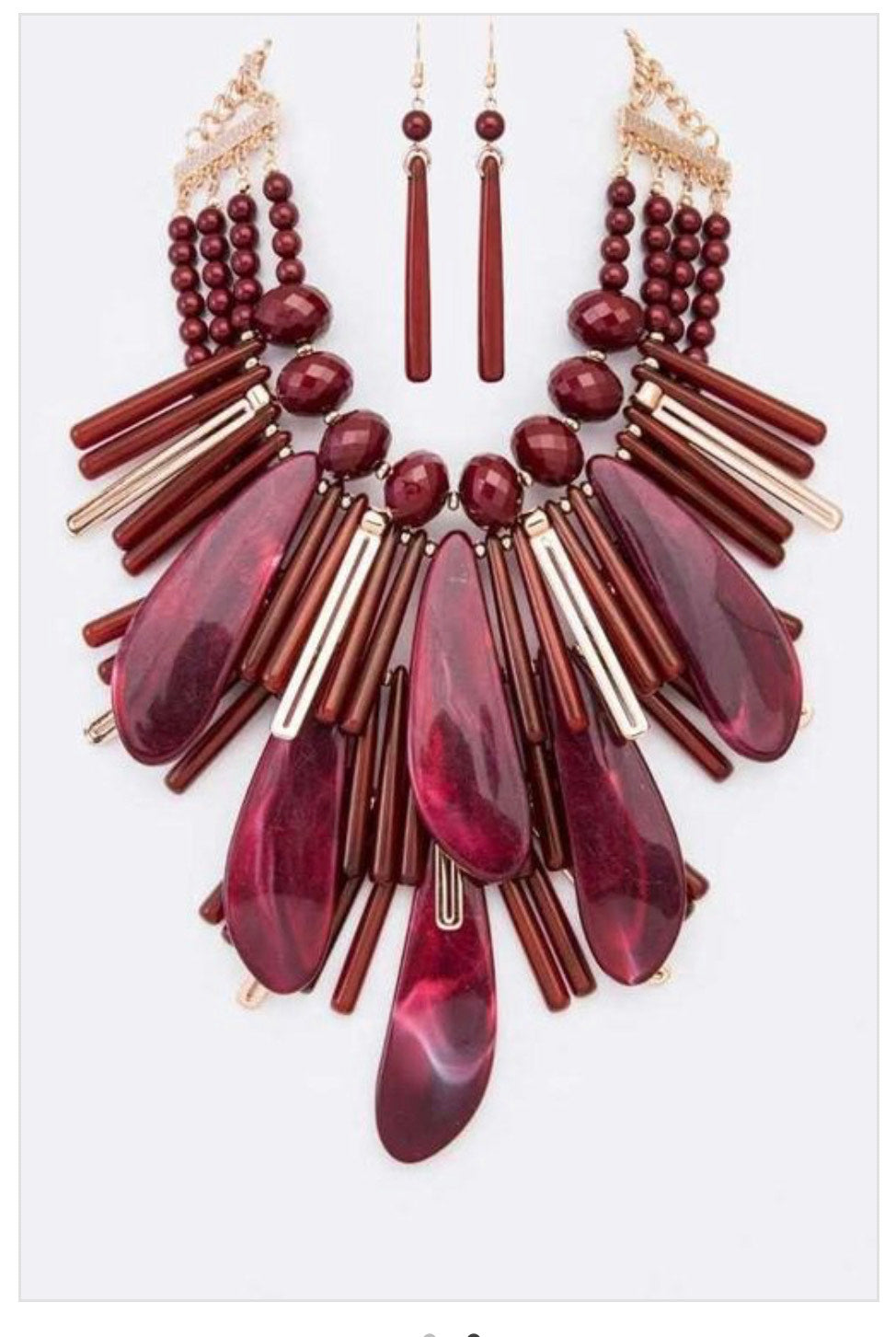 CHUNKY CELLULOSE STATEMENT NECKLACE SET