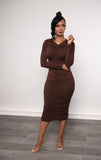 SEXY RUCHED MIDI DRESS see