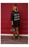 SEQUIN SAVAGE SHIRT DRESS