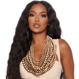 3pc Gold Pearl Necklace Set
