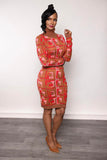 MOCHA TURTLENECK SWEATER MIDI DRESS