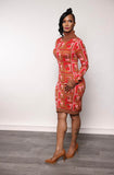 MOCHA TURTLENECK SWEATER MIDI DRESS