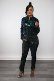 2PC SEQUIN GREEN PANTS SET
