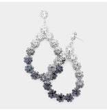 Floral Open Teardrop Evening Earrings