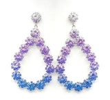 Floral Open Teardrop Evening Earrings
