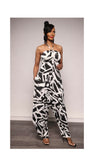 Black & White Tube Halter Jumpsuit