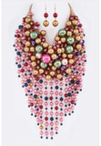 Pearl Cluster Necklace Set